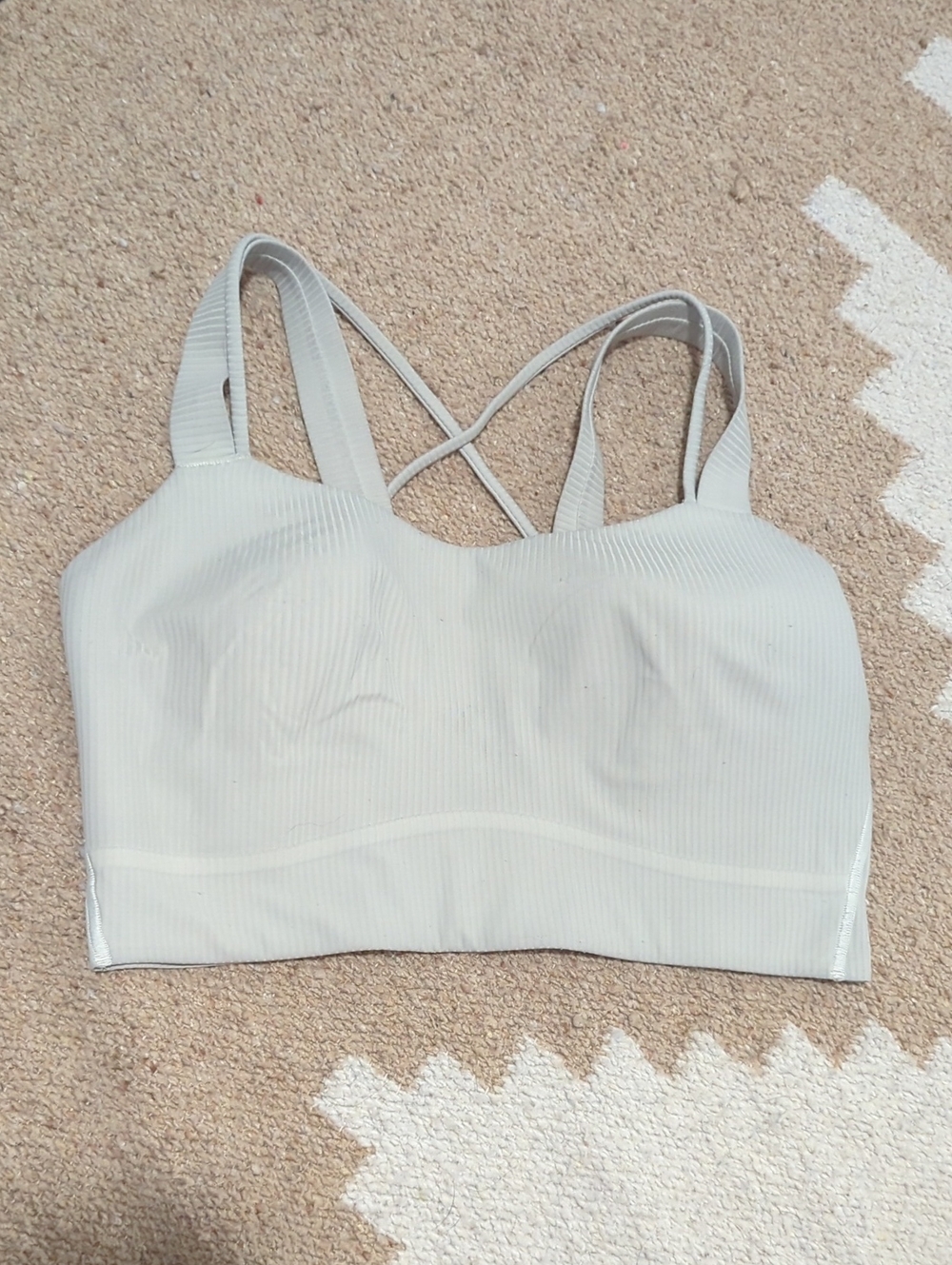 Lululemon 🍋 Ribbed Like A Cloud Bra 📐 8 In Bone - Picture 2 of 6